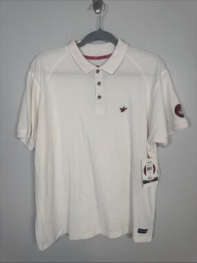 Canada Weather Gear White Cotton Pique Polo Shirt NWT size large